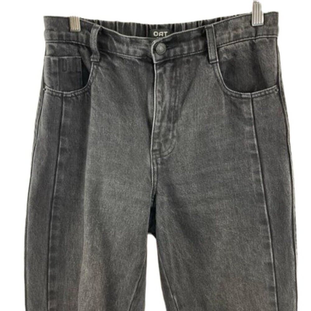 Oat New York Straight Leg Jeans Womens Size S Elastic Cuffs Grunge